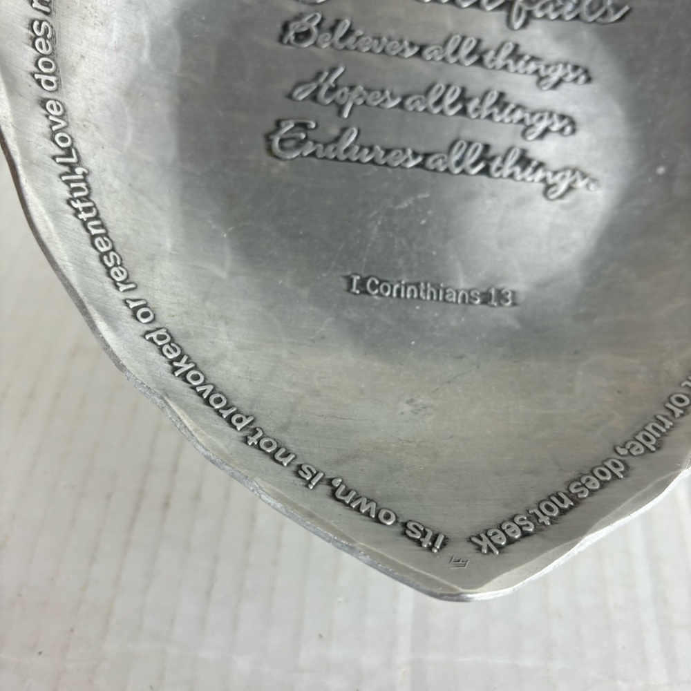 Wendel August Forge Heart-Shaped aluminum trinket dish with Engraving-LOVE - Picture 5 of 12